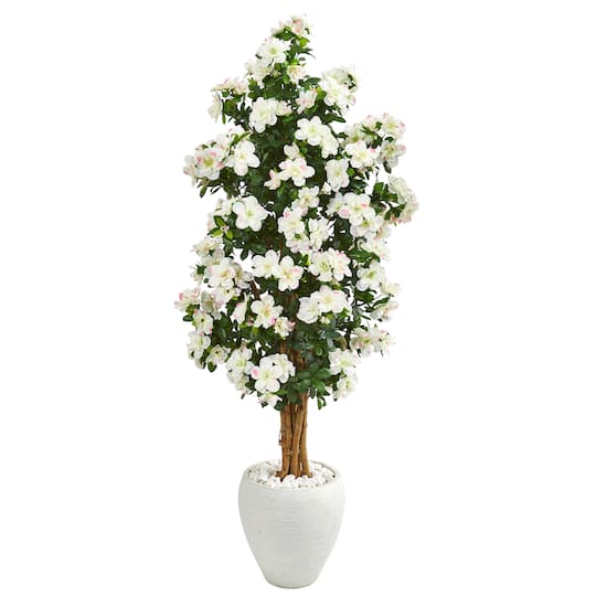 Michaels, 5ft. Azalea Tree in White Planter – Category: Trees & Floor Plants